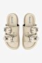 Soleil Beige Skin Double Thick Band Stone Women's Slipper - 3