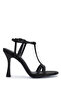 Women's Vegan Black Satin Heeled Shoes
