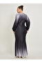 Plus Size Ombre Print Gathered Detail Wrap Maxi Dress - 5