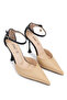 Women's Genuine Leather Beige/Black High Heels - 2