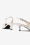 Ankle White Skin Studded Pointed Toe Women's Shoes Heeled Shoes - 6