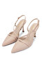Women's Vegan Beige Heeled Shoes - 2