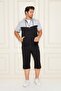 Men's Cotton Hooded Capri Suit Gray / Black 7501-G.S.