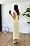 Yellow Front Buckle Side Cut Dress - 8190 - 2