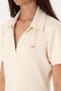 Women's Cream Polo Neck Mini Length Knitted Dress 50299536-VR071 - 6
