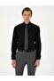 Black 100% Cotton Shiny Satin Slim Fit Long Sleeve Basic Shirt 50305127-Vr046 - 4