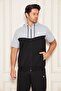 Men's Cotton Hooded Capri Suit Gray / Black 7501-G.S. - 3