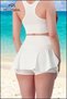 Women's Ecru Pocketed Sports Shorts Skirt – Skirt with Shorts Inside, Tennis Fitness Sea Pool Compatible 1107 - 6