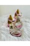 Open Front Stone Heeled Children's Shoes.