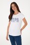 Women's White Crew Neck T-Shirt 50299764-Vr013 - 3