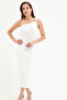 Women's White Accessory Detail Midi Dress - 2