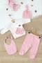 Baby Girl White Natural 100% Cotton Fabric 5-Piece Hospital Release Set Stl6999 - 3