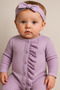 Baby Girl Long Sleeve Ribbed Frilly Jumpsuit