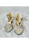 Open Front Stone Heeled Children's Shoes. - 3