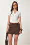 Basic Knitted Crop Blouse with Snap Fasteners Bone Lfw0003 - 3