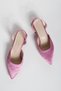 Solara Lilac Self-Patterned Satin Low Heeled Shoes - 5