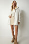 Oversize Furry Plush Coat with Hood - Ecru Lrv0023 - 5