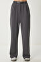 Belted Comfortable Palazzo Knitted Trousers Smoked Lrv0093 - 3