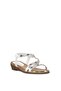 25Y122-5 Women's Stone Wedge Heel Sandals White - 2