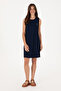 Women's Navy Blue Sleeveless Mini Length Knitted Dress 50297895-Vr033 - 3