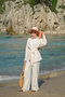 Women's Seersucker Suit Beige - 3