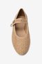 Mist Beige Straw Buckle Detail Thick Strapped Women's Shoes Ballet Flats - 5