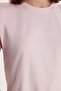 Women's Relax Fit Comfortable Cut Zero Sleeve Crew Neck Pink T-Shirt Blouse - 3