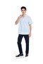 Striped Shirt with Revere Collar and Short Sleeves - 4