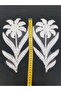 White Flower Model Beaded Brode Guipure Applique Sewing Accessory 2 Pieces - 3