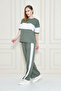 Women's Front and Sleeve Stripe Detailed Modal Two-Piece Suit - 3