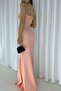Powder Scuba Fabric Cross Neck Strap Fish Dress Evening Dress - 2