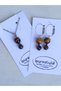Tiger Eye and Hematite Stone Necklace Earrings Set – Silver Color, Stylish Jewelry with Natural Stone - 5