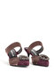 Women's Pointed Toe Stoned Evening Dress Slippers & Shoes Real Leather Pl 984121 Claret Red - 5