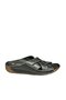 U555123403 Black Genuine Leather Women's Slippers - 6