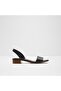 Dorenna - Women's Genuine Leather Black Laceless Heeled Sandals