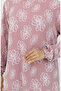 Patterned Dress with Elasticated Sleeve 2056-04 Dusty Rose - 4