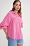 4677 Women's Lace Detailed Muslin Shirt Pink - 5