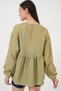 Women's Front Lace-Up Long Sleeve Blouse 946 - Çağla - 6