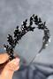 Black Venus Leaf Design Bridal Henna Crown Hair Accessory - 7
