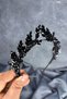 Black Venus Leaf Design Bridal Henna Crown Hair Accessory - 4