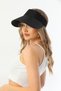 Straw Tennis Player Black Visor Hat - 8