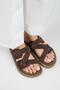 Tulipan Women's Genuine Leather Scarf Light Brown Slippers - 3