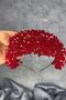 تاج الحناء للعرائس المطرز بالخرز الأحمر من Asu - 2