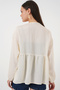 Women's Front Lace-Up Long Sleeve Blouse 946 - Cream - 6