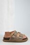 (Lavanda 2) Women's Genuine Leather Double Buckle Mink Slippers - 2