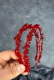 Red Sare Model Double Row Bridal Henna Crown Hair Accessory - 2