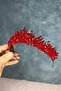 تاج حناء الزفاف المطرز بالخرز الأحمر من إديس - 6