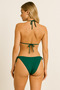 Women's Dark Green Triangle Bikini Set Adjustable Tie Top and Bottom - 3