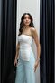 White Gather Detailed Strapless Blouse - 3