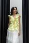 Yellow Zero Sleeve Ruffle Blouse - 3